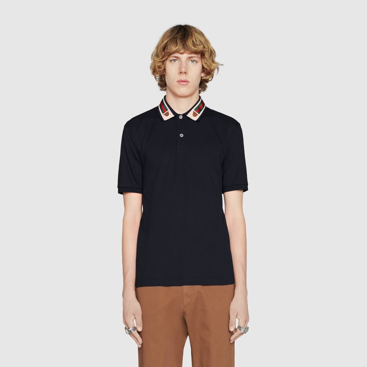 Cotton polo with Web and feline head - 3