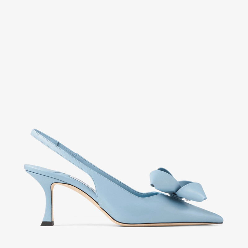 JIMMY CHOO Staz Sling Back 70 Dusty Blue Leather Pumps