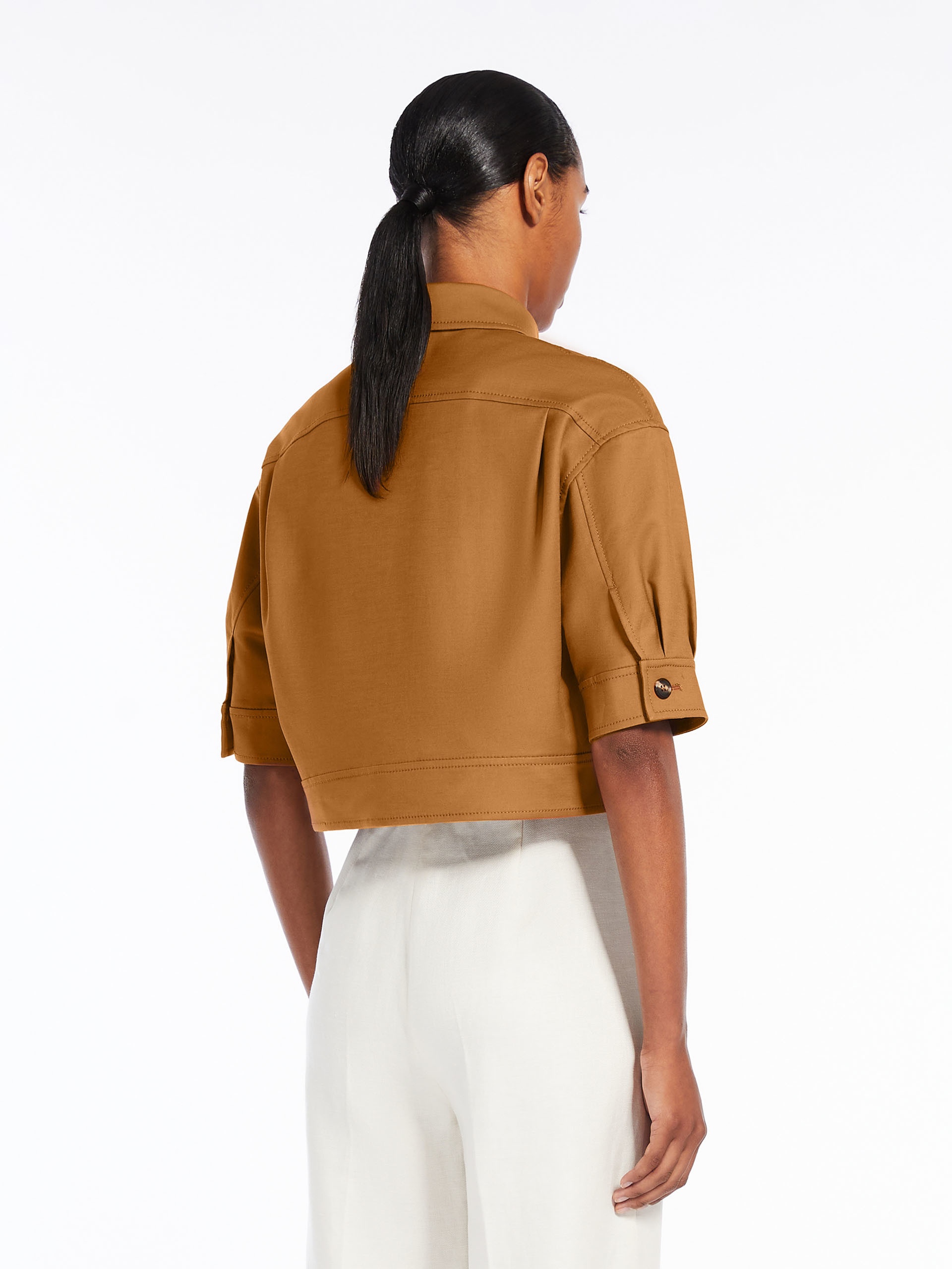 Max Mara AGIATE Stretch cotton cropped jacket | REVERSIBLE