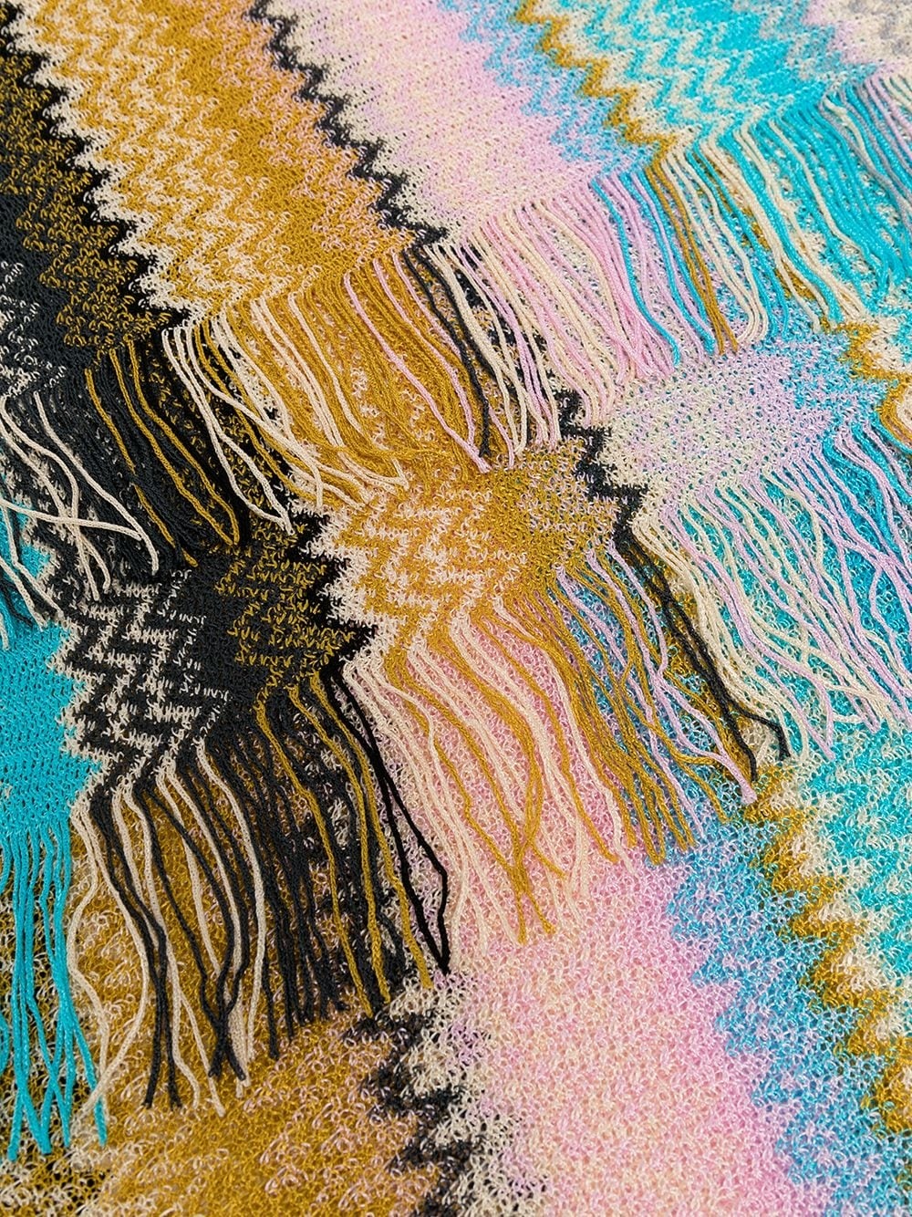 fringed embroidered scarf - 3