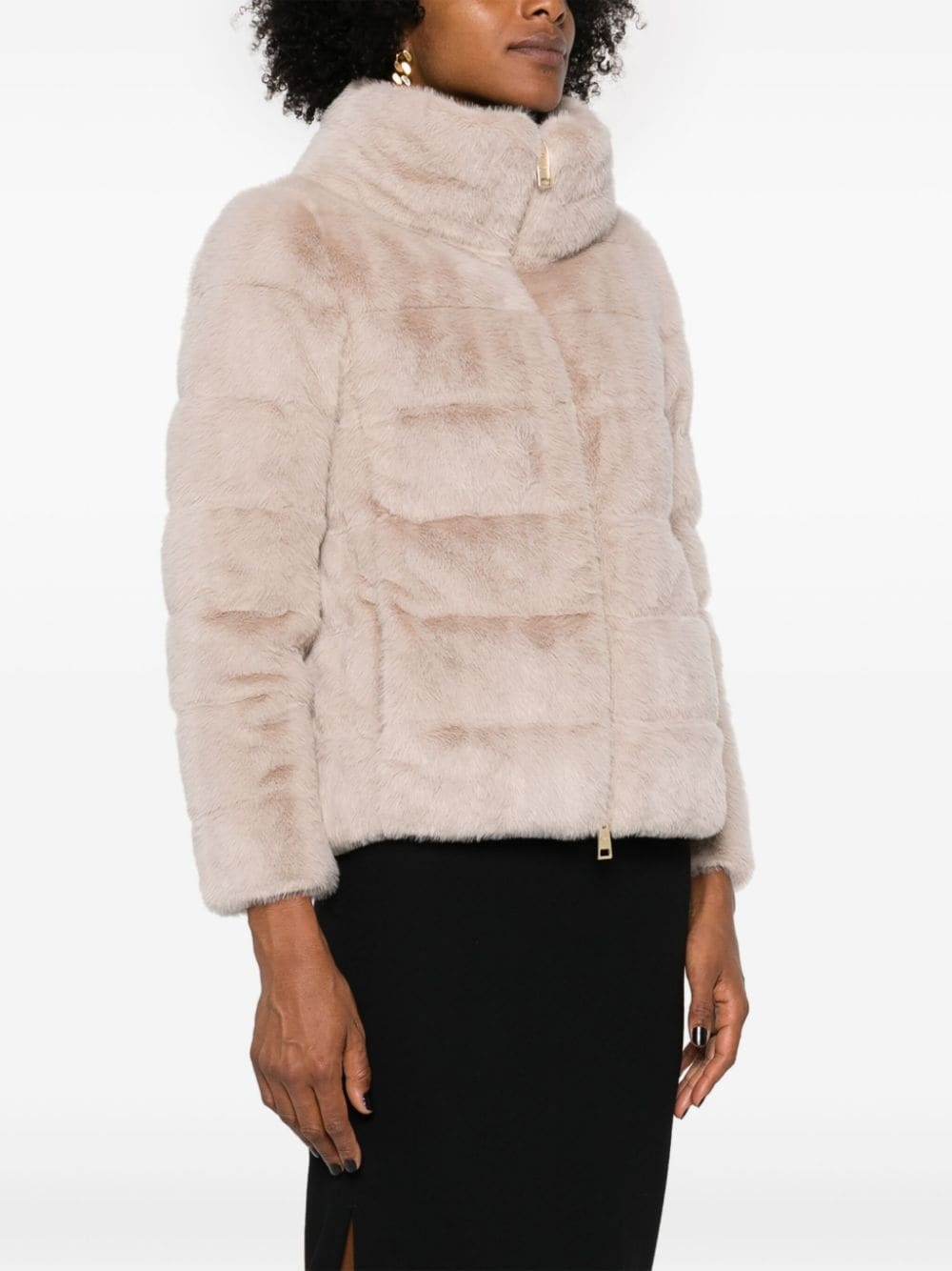 faux-fur zipped jacket - 3