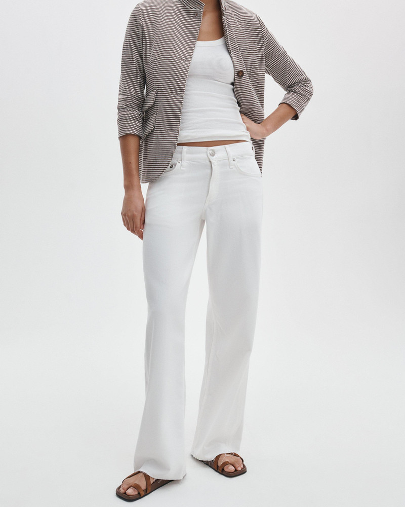 rag & bone Saige Relaxed Straight Jeans Featherweight in White outlook