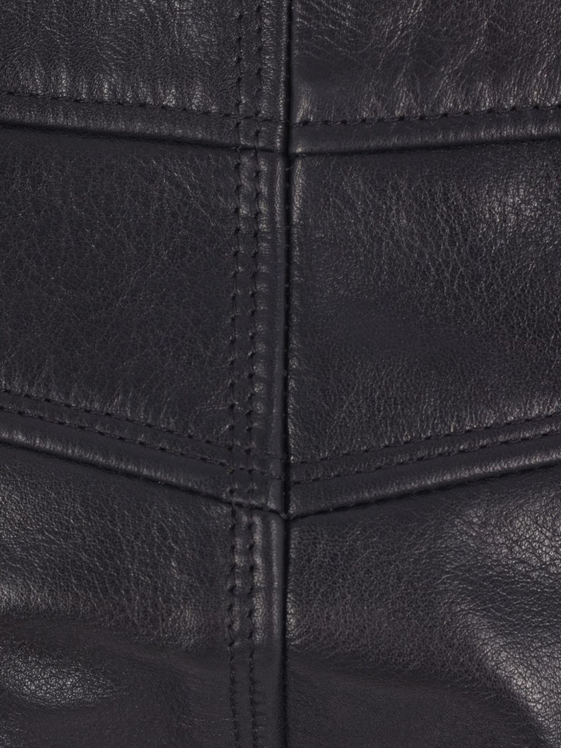 lace-up leather straight trousers 4