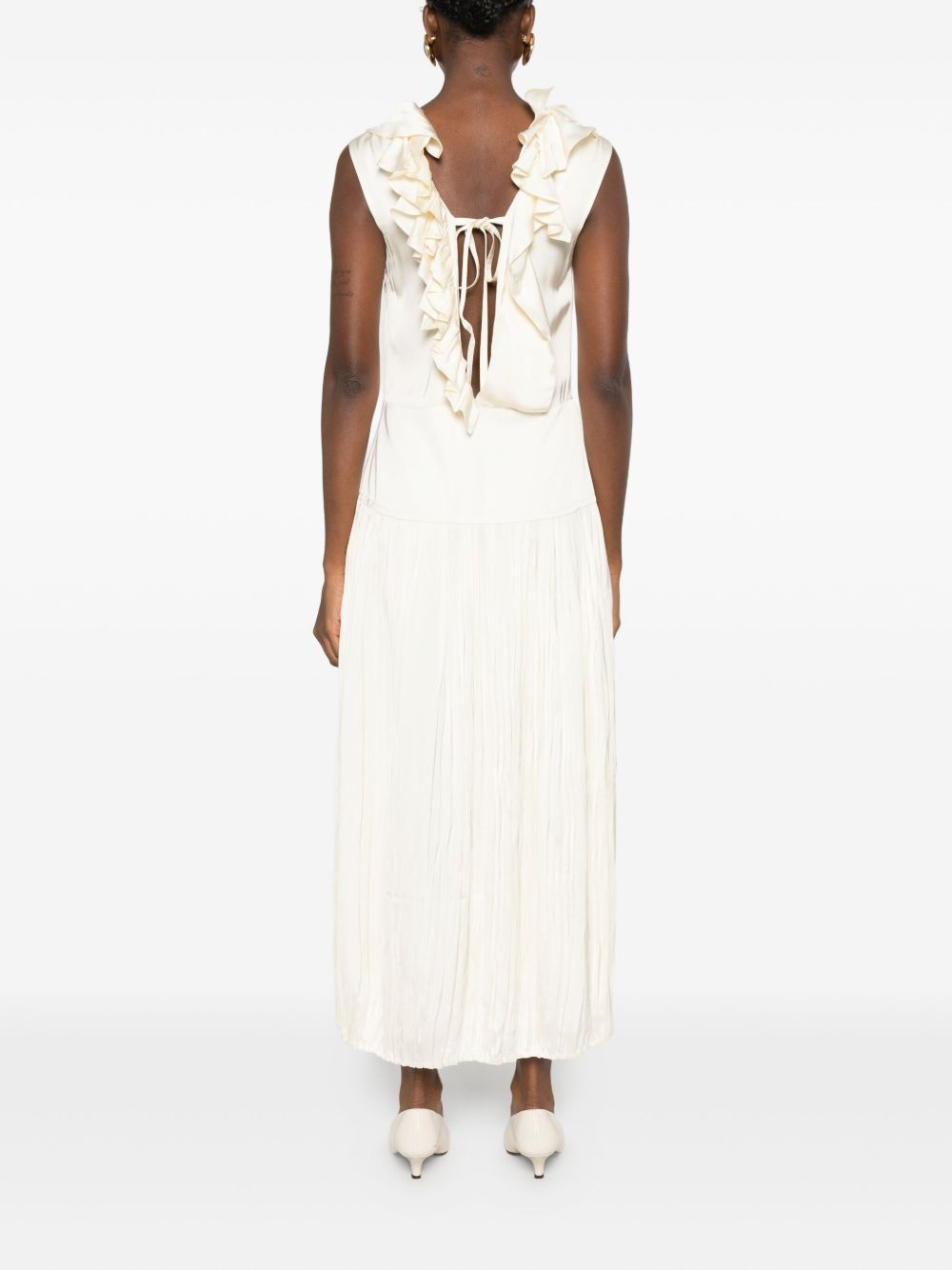 pleated ruffled dress - 4