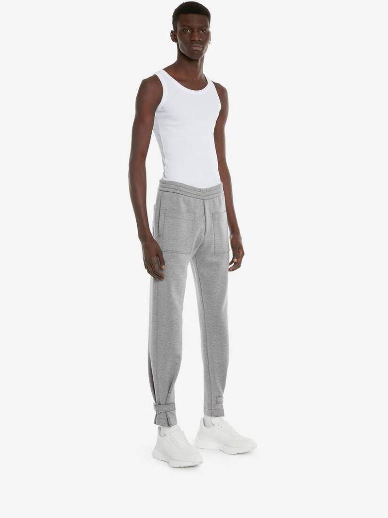 Men's Double Jersey Joggers in Pale Grey 3