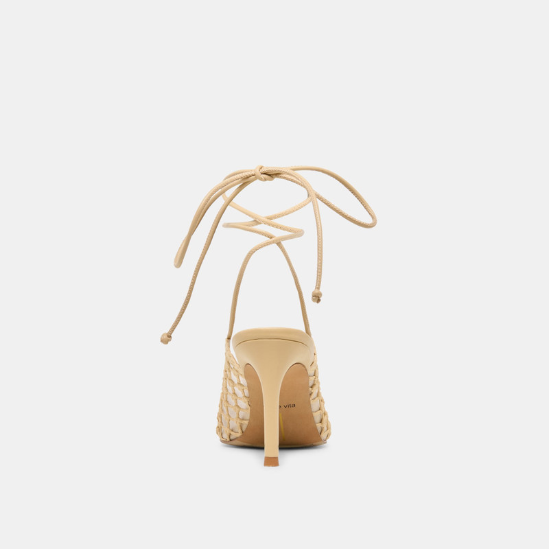 YAEL HEELS LT NATURAL WOVEN RAFFIA 7