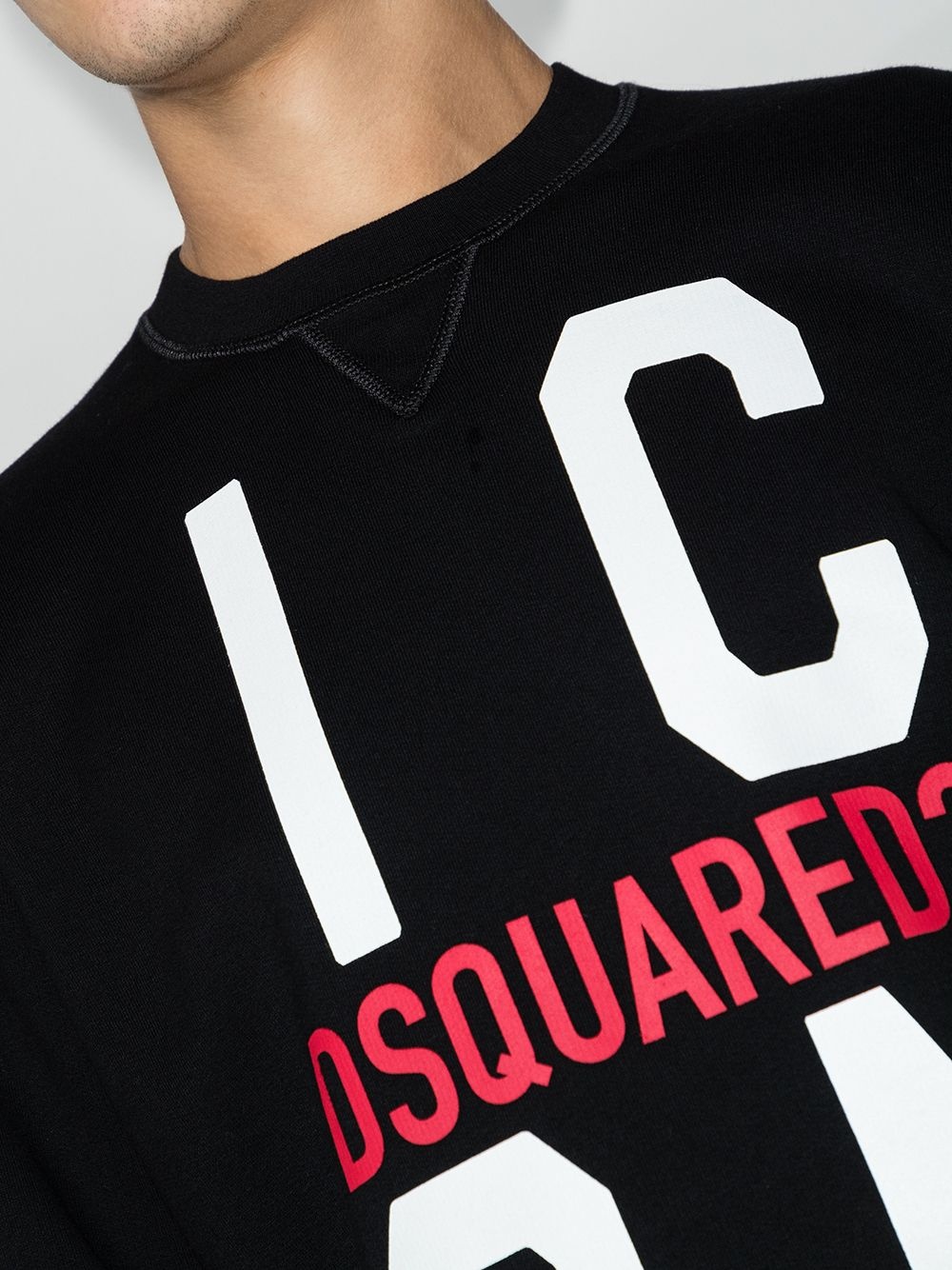 Icon print crew neck sweatshirt - 4