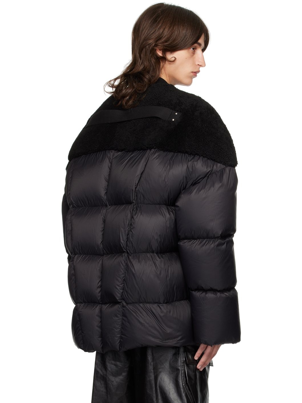 Black Porterville Flight Shearling Down Jacket - 3