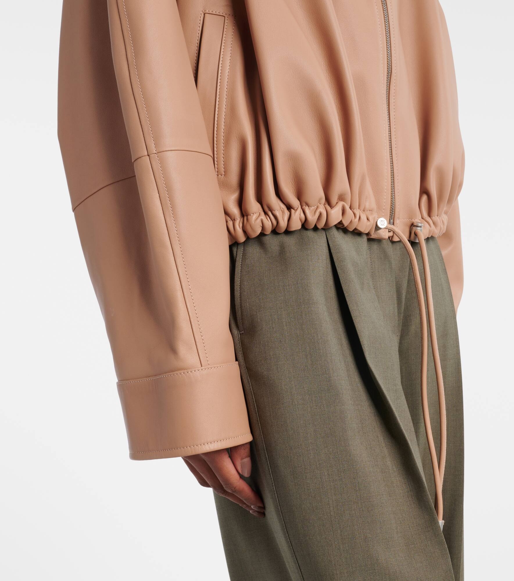 Leather bomber jacket - 5