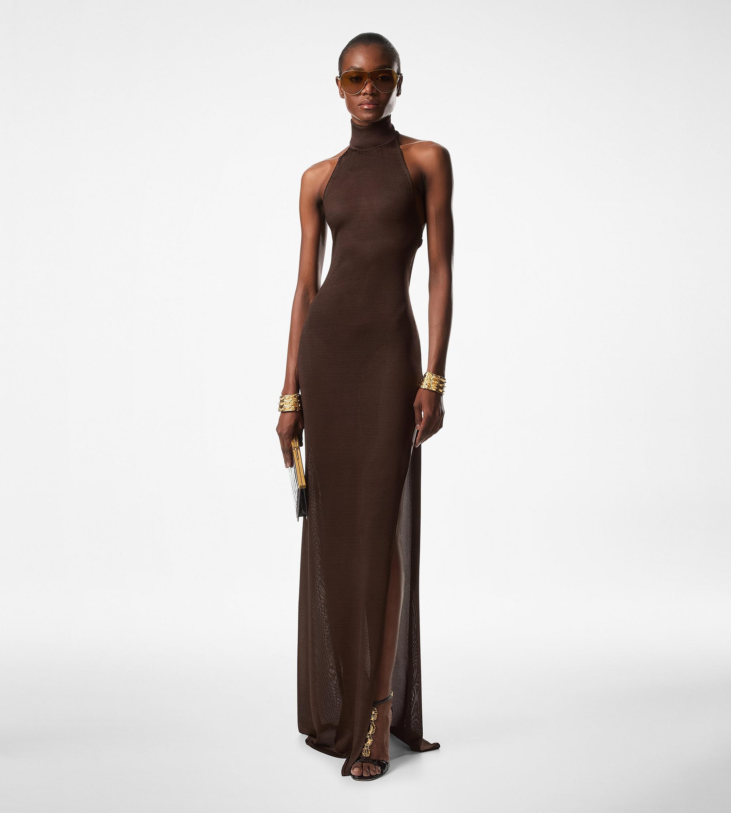 【関税＆送料込み】Tom Ford Brown Ribbed Knit Skirt With Hi Fringe Skirts | Windsor