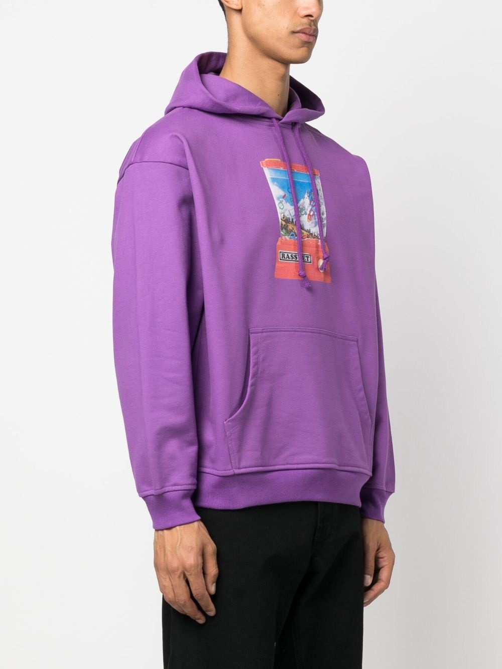 graphic-print cotton hoodie - 3
