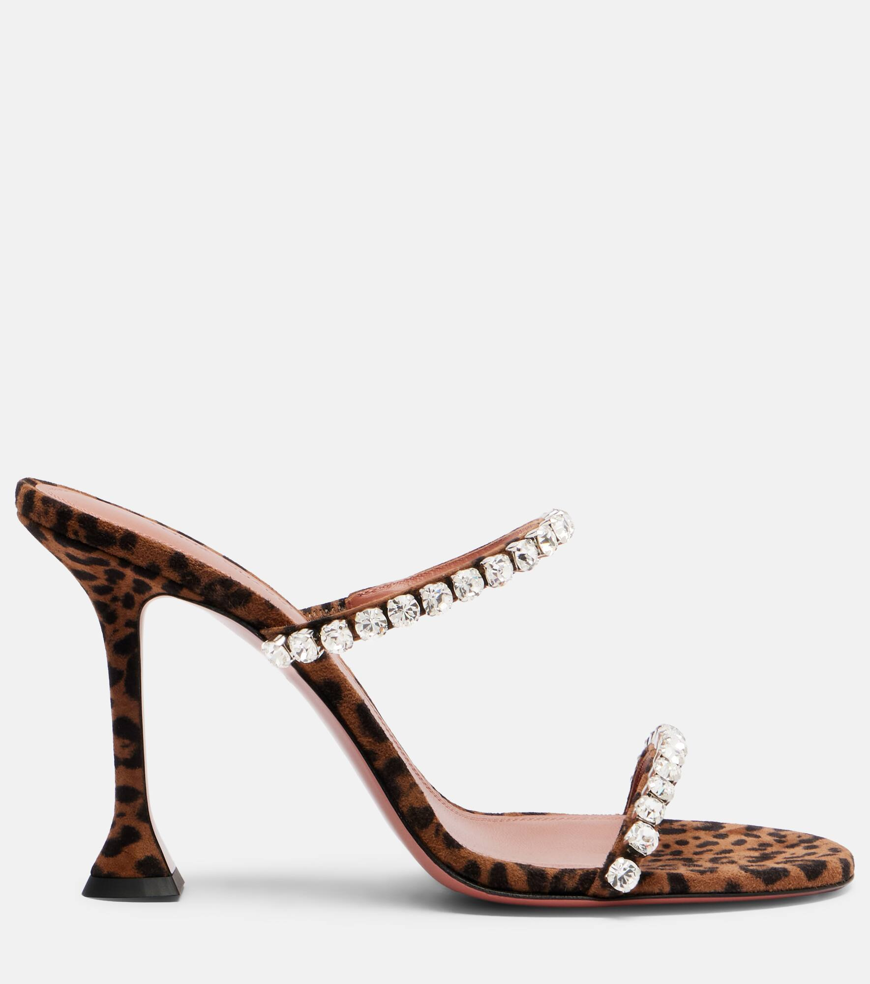Gigi 95 leopard-print suede mules - 4