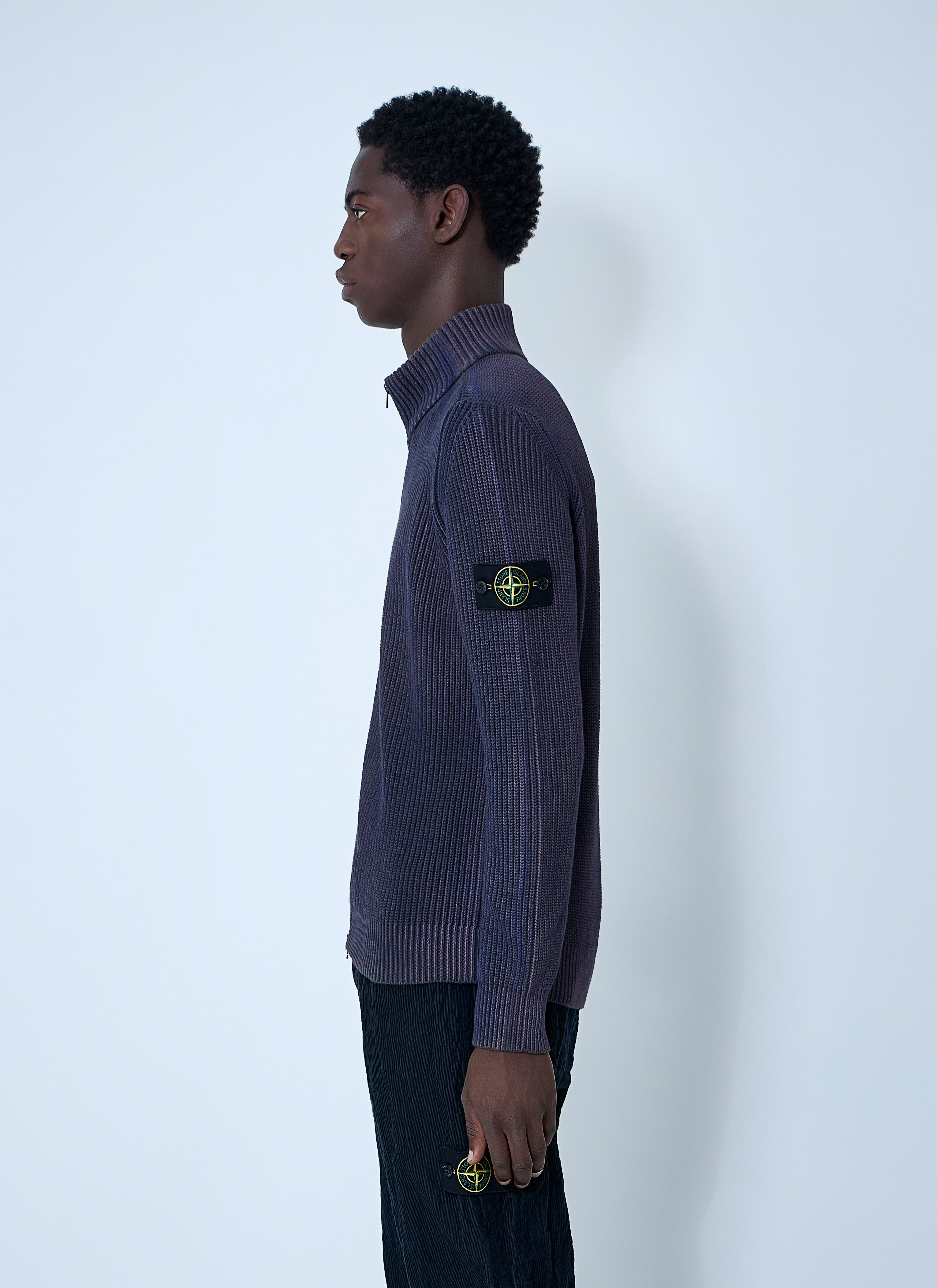 Stone Island Men Zip-Up Rib Cardigan - 3