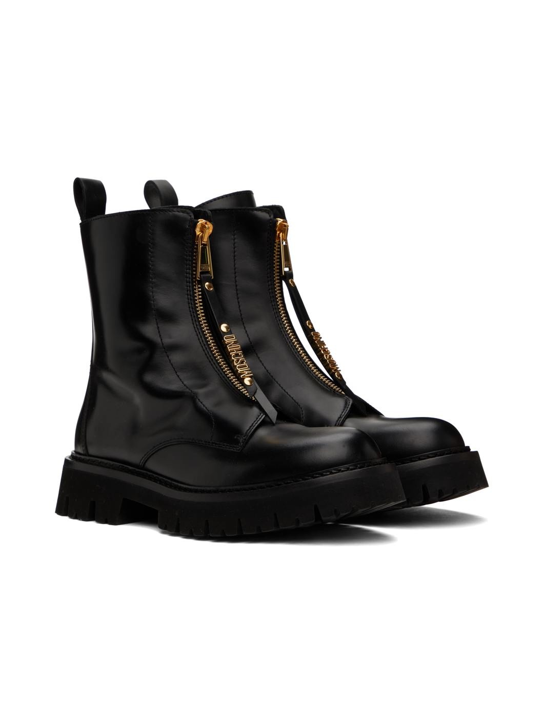 Black Mini Lettering Logo Boots - 4