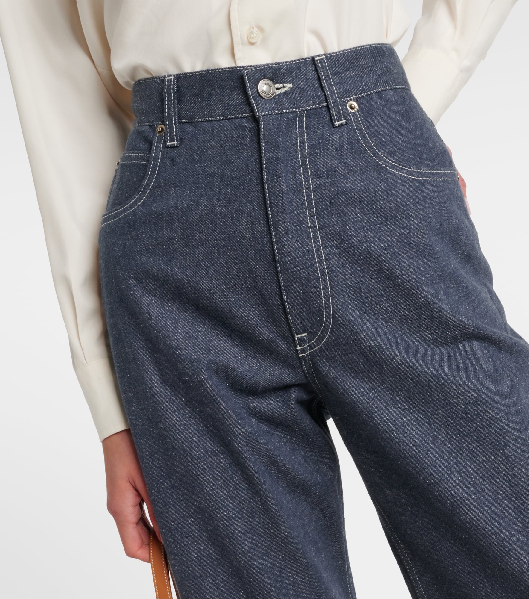 Tye high-rise wide-leg jeans - 4
