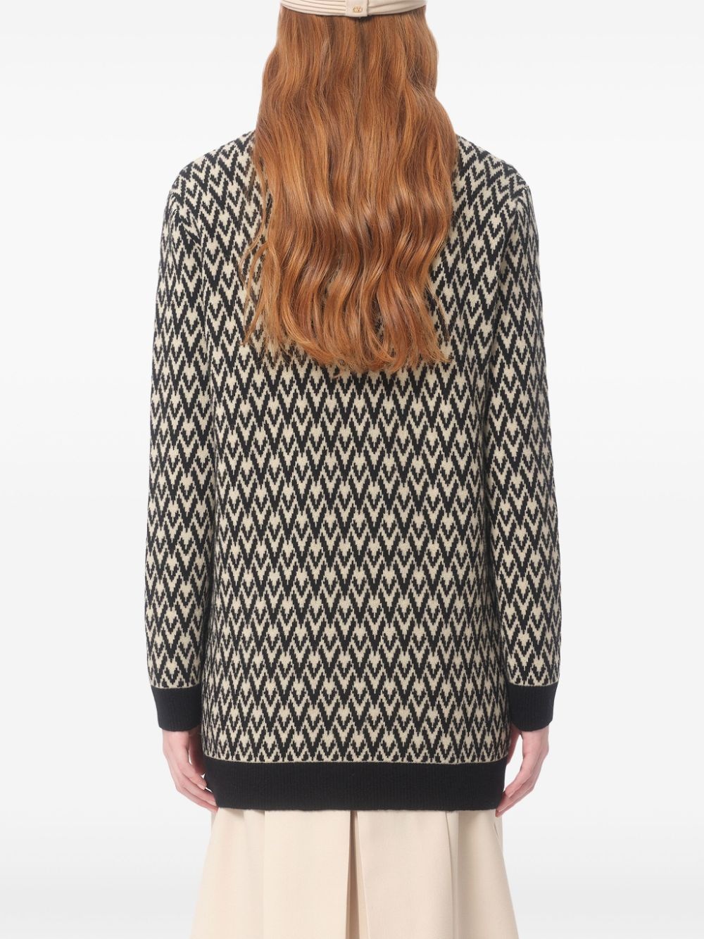 monogram-pattern knit cardigan - 4