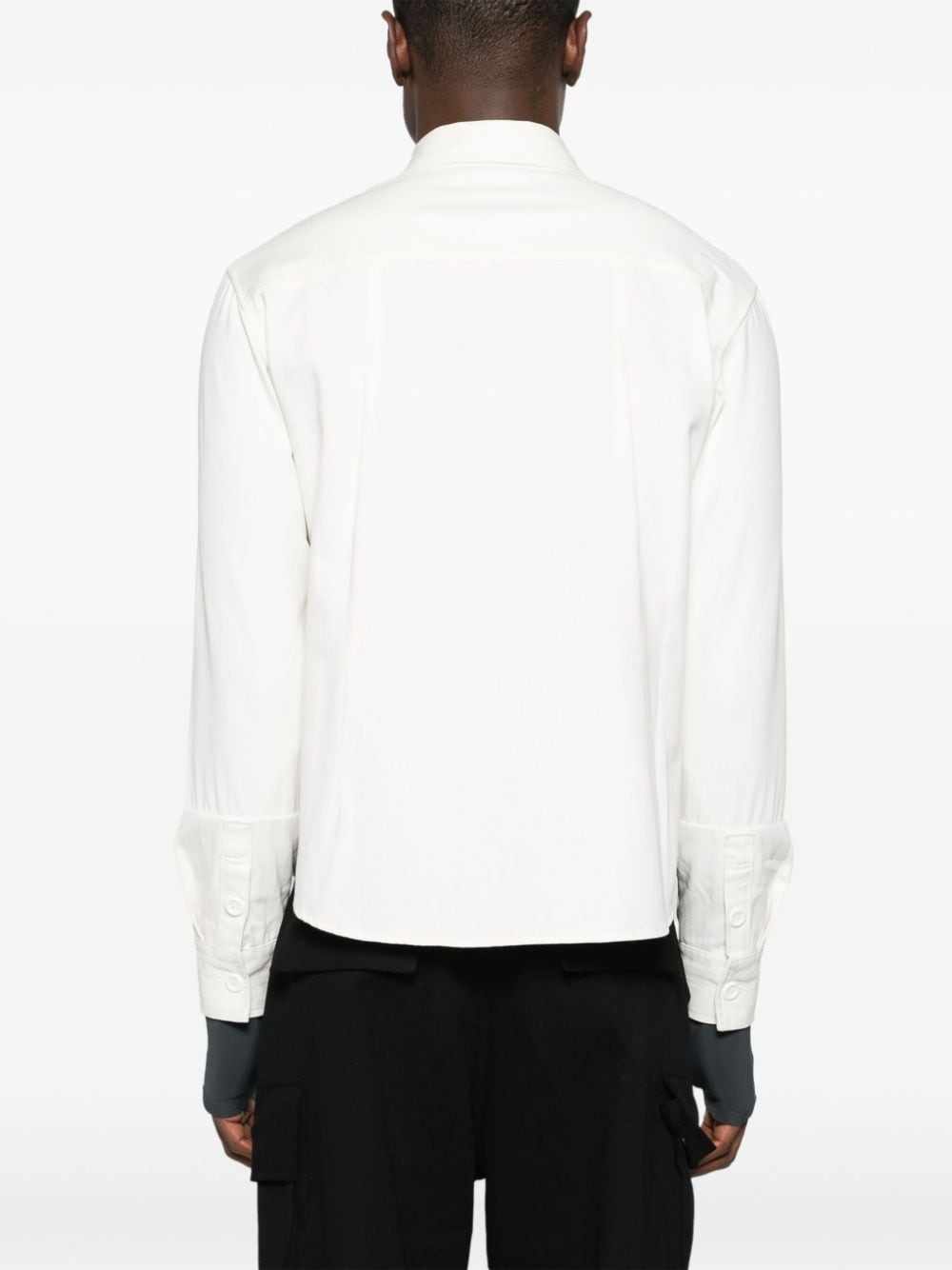 herringboned cotton shirt - 5