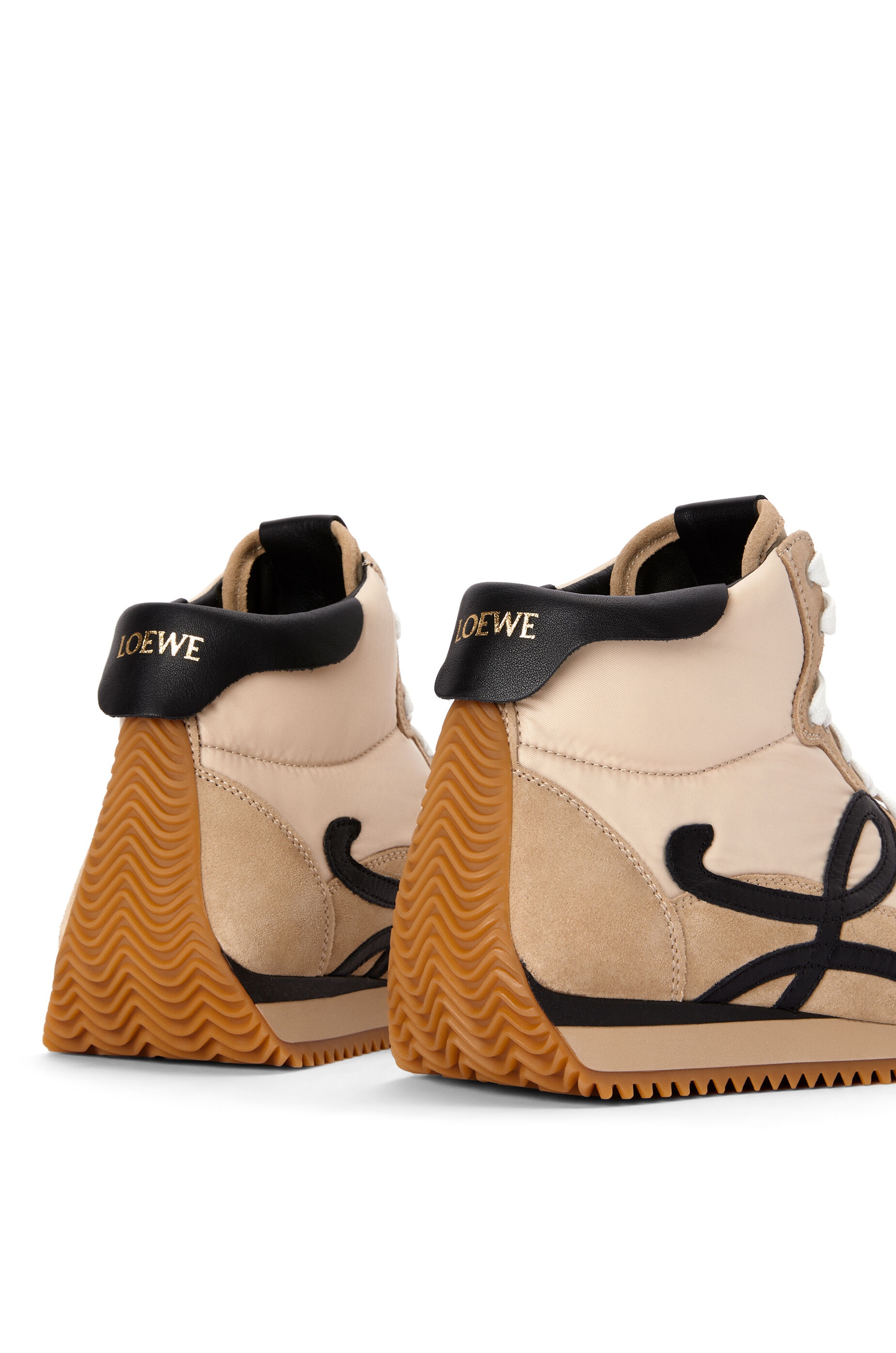 High top flow runner in nylon and suede - 4