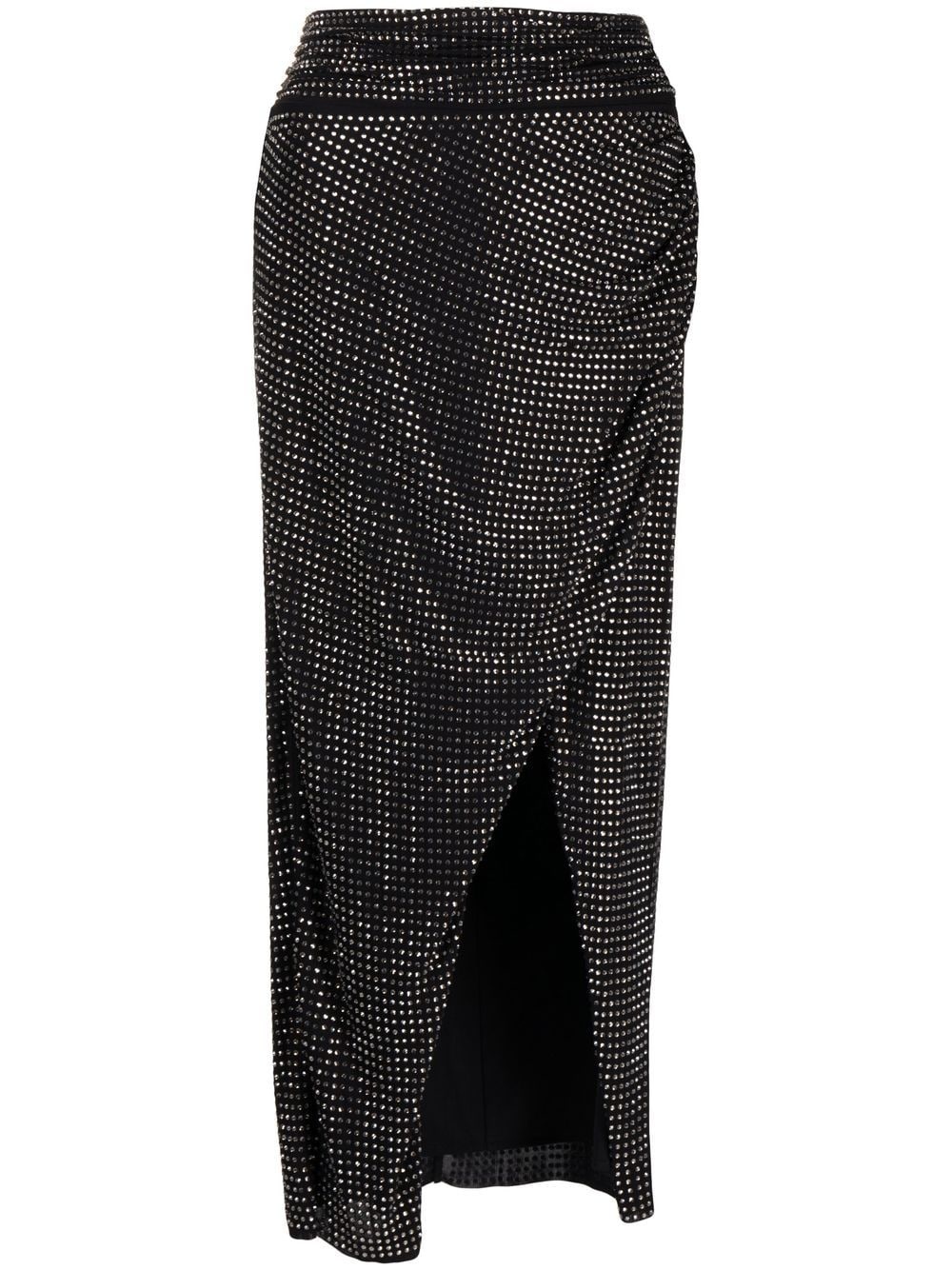 gem-embellished draped skirt - 1
