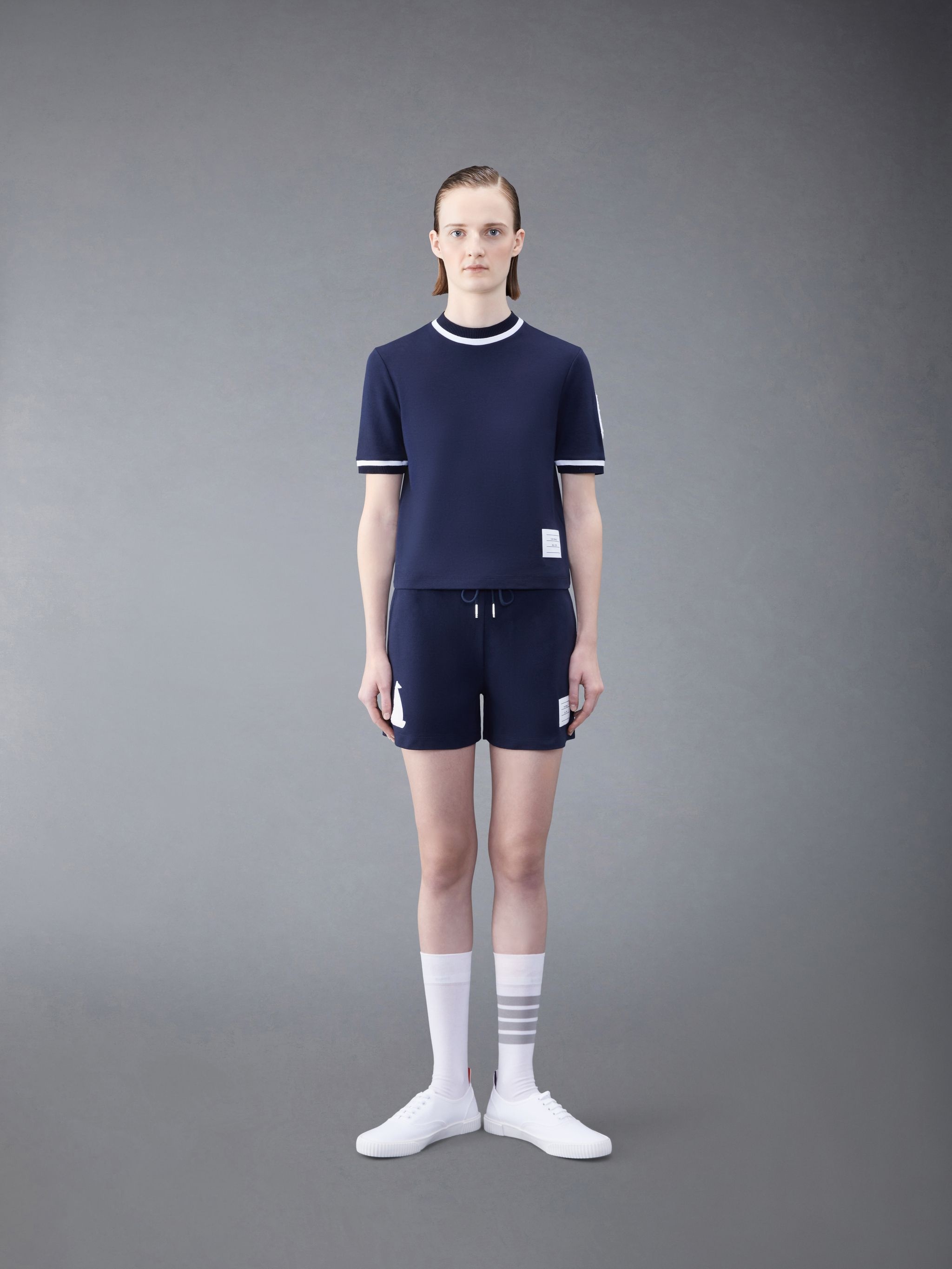 Cotton Milano Chenille Whale Patch Sweatshorts - 3