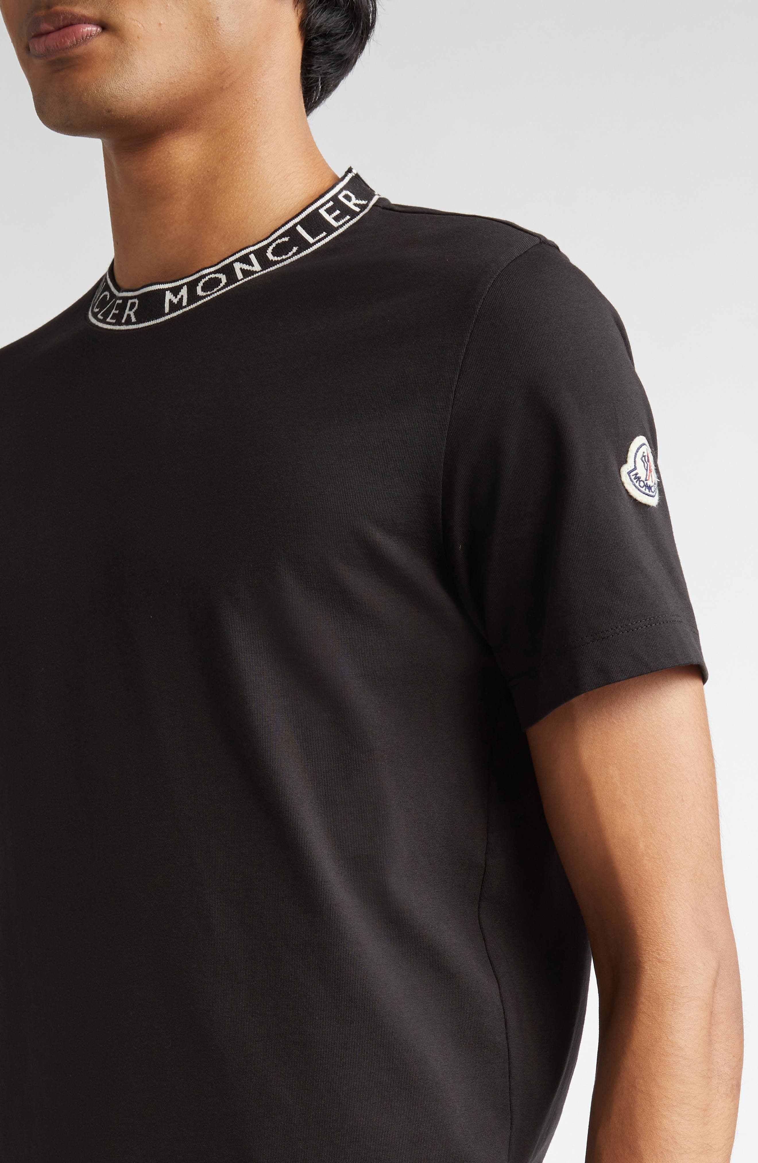 Moncler Logo Cotton T-Shirt in Black at Nordstrom - 4