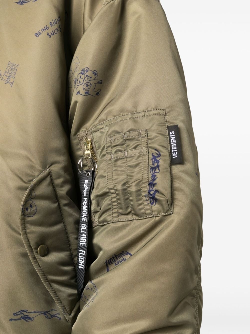 doodle-print bomber jacket - 6