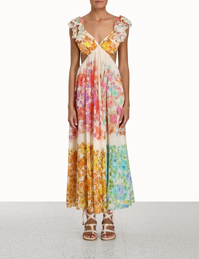 Zimmermann RAIE FRILL SHOULDER MIDI DRESS outlook