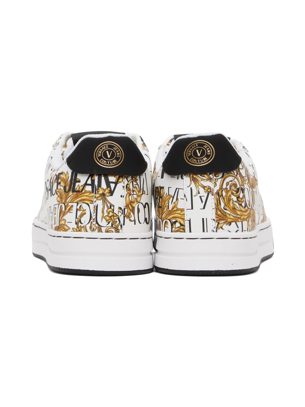 White & Gold Court 88 Sneakers - 2