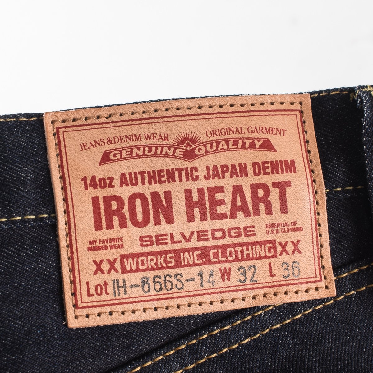 IH-666S-142 14oz Selvedge Denim Slim Straight Cut Jeans - Indigo - 9