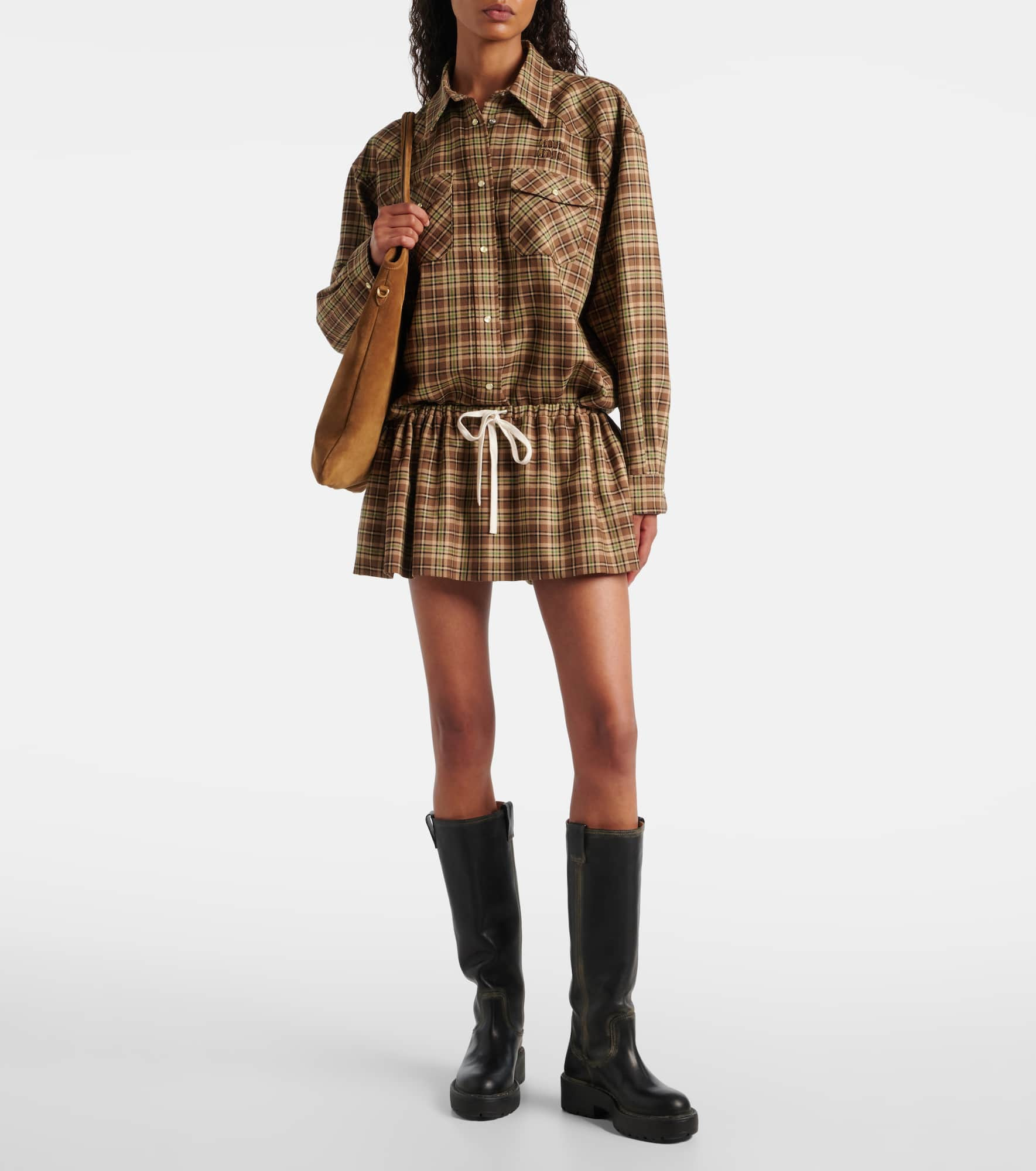 Plaid oversized virgin wool shirt - 2