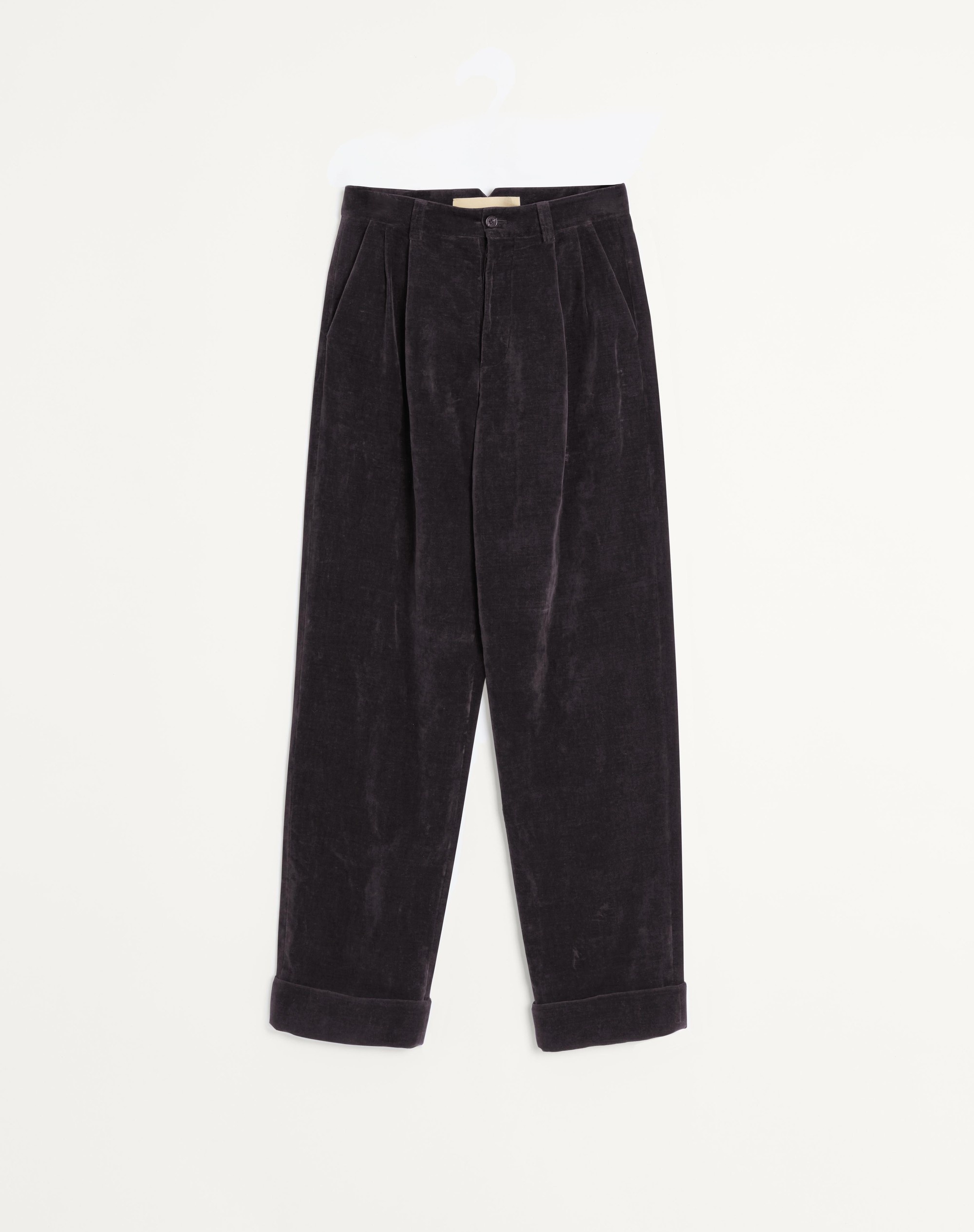 WASHED COTTON-LINEN VELVET PANTS - 1