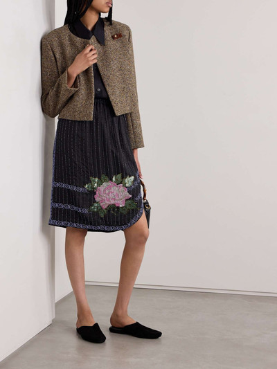 BODE Embellished silk-charmeuse midi skirt outlook