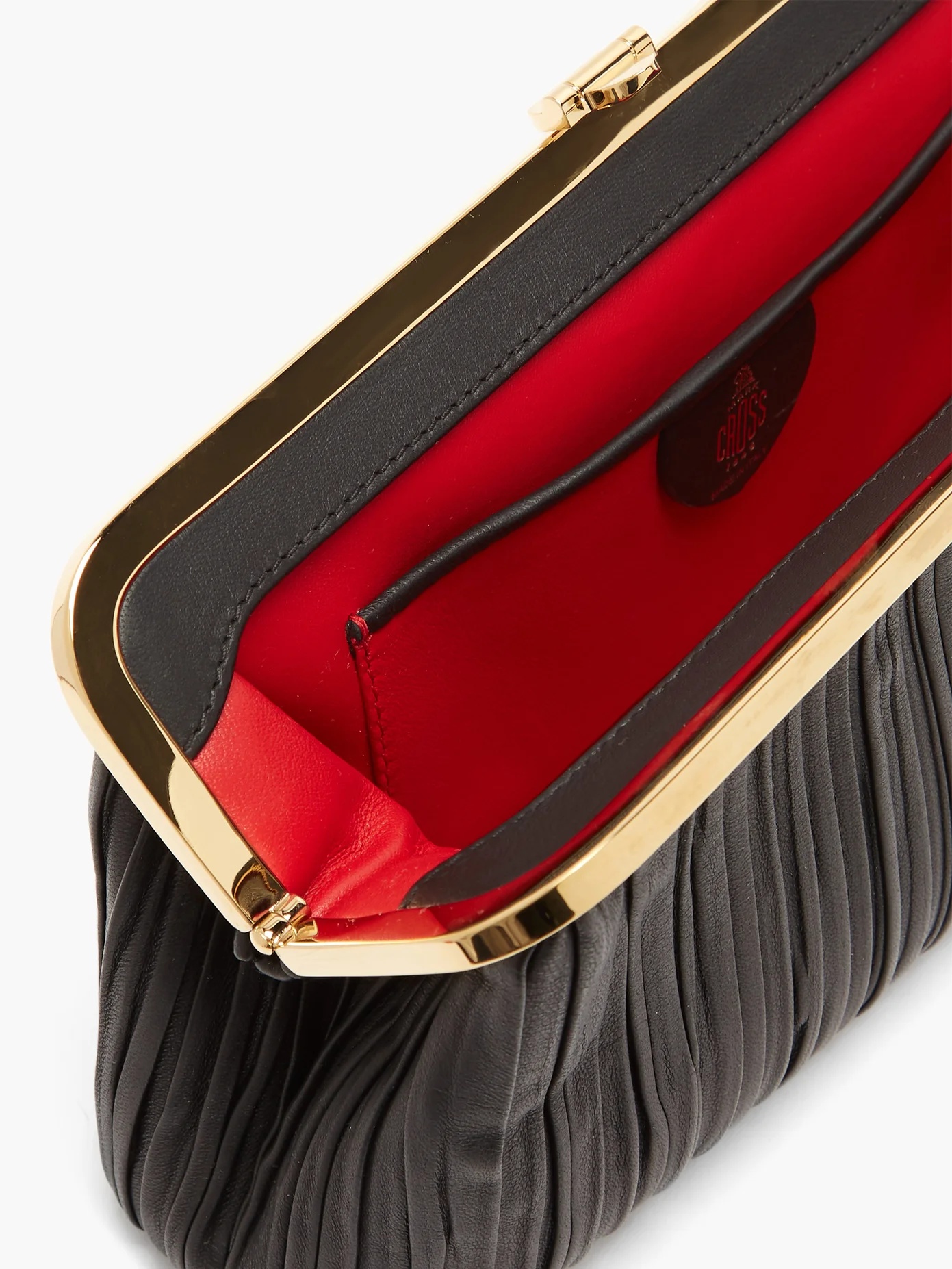 Susannah pleated nappa-leather clutch - 5