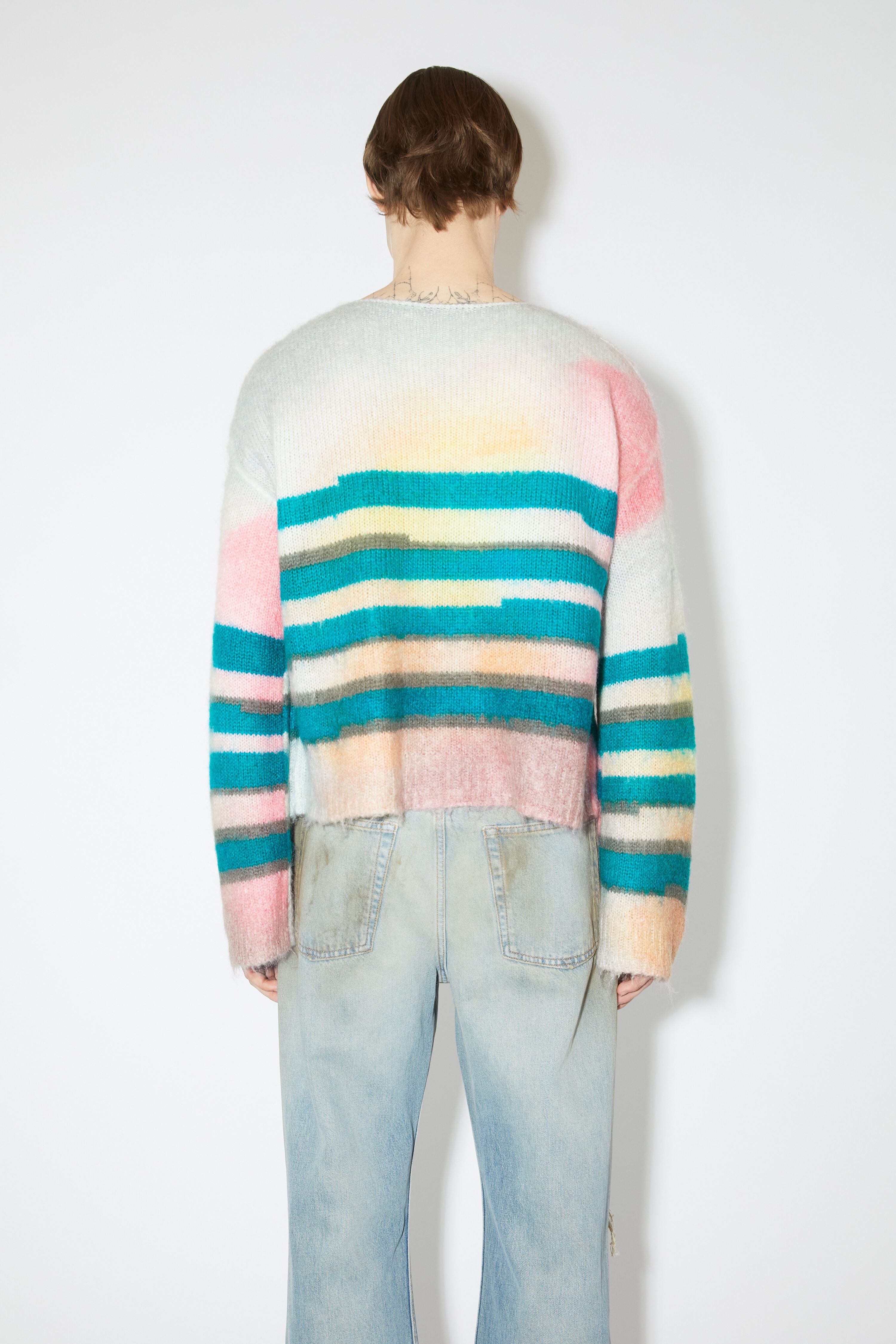 Mohair blend stripe jumper - Blue/multi - 3