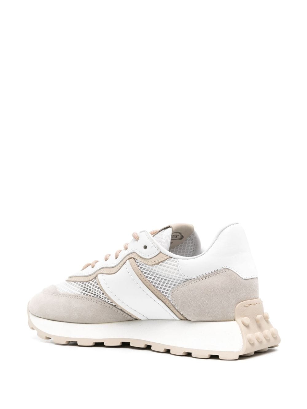 panelled leather sneakers - 3