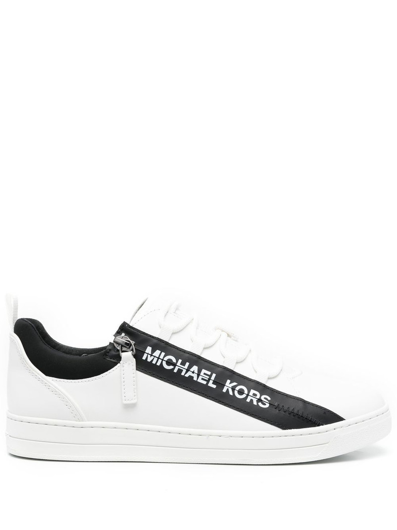 logo-print zip-detailed sneakers 1