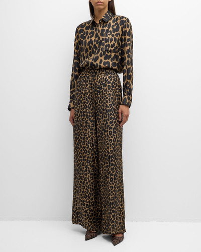 Max Mara Ghinea Wide-Leg Leopard Print Trousers outlook