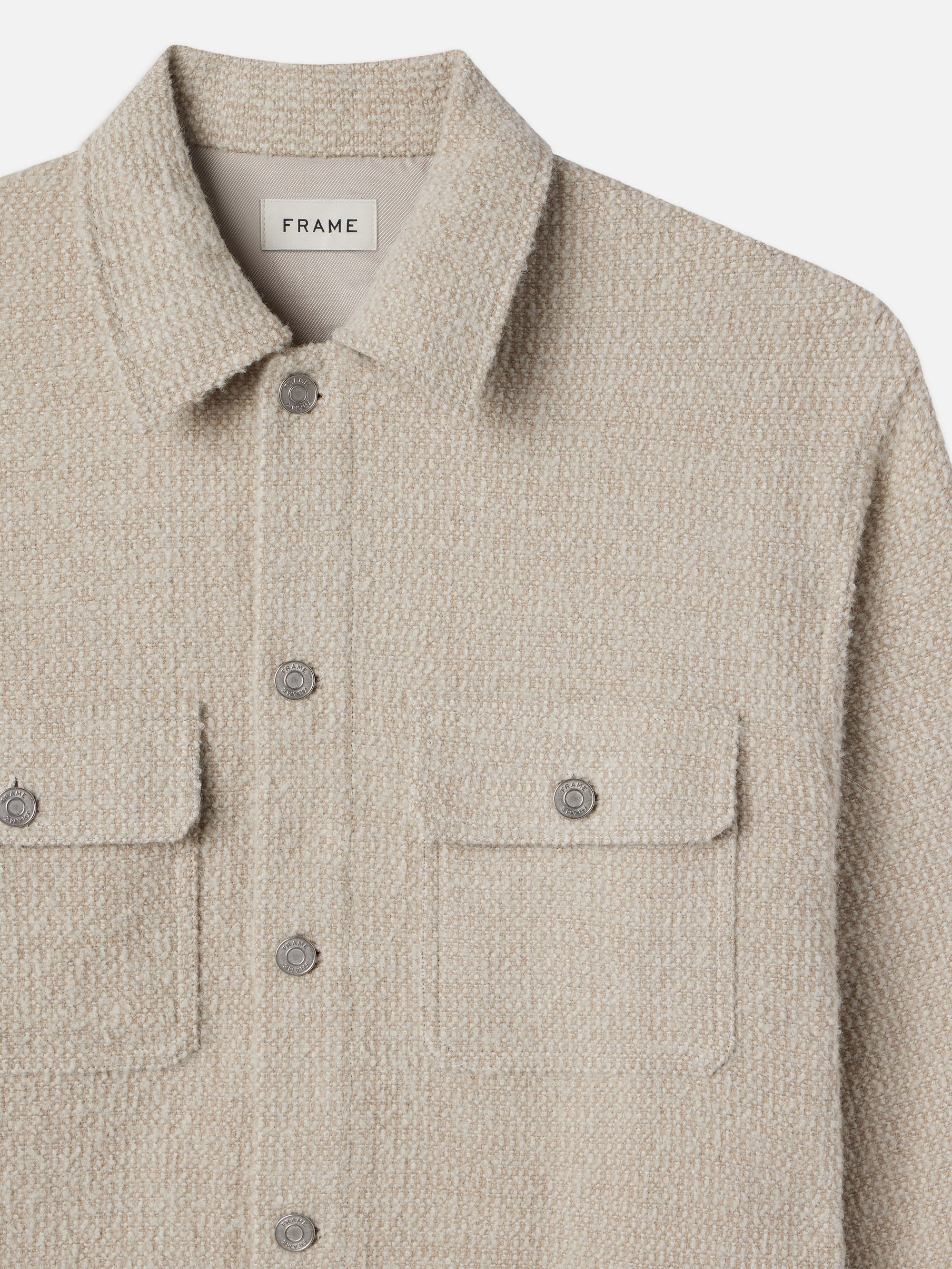 Tweed Overshirt Jacket in Dove Tweed - 3