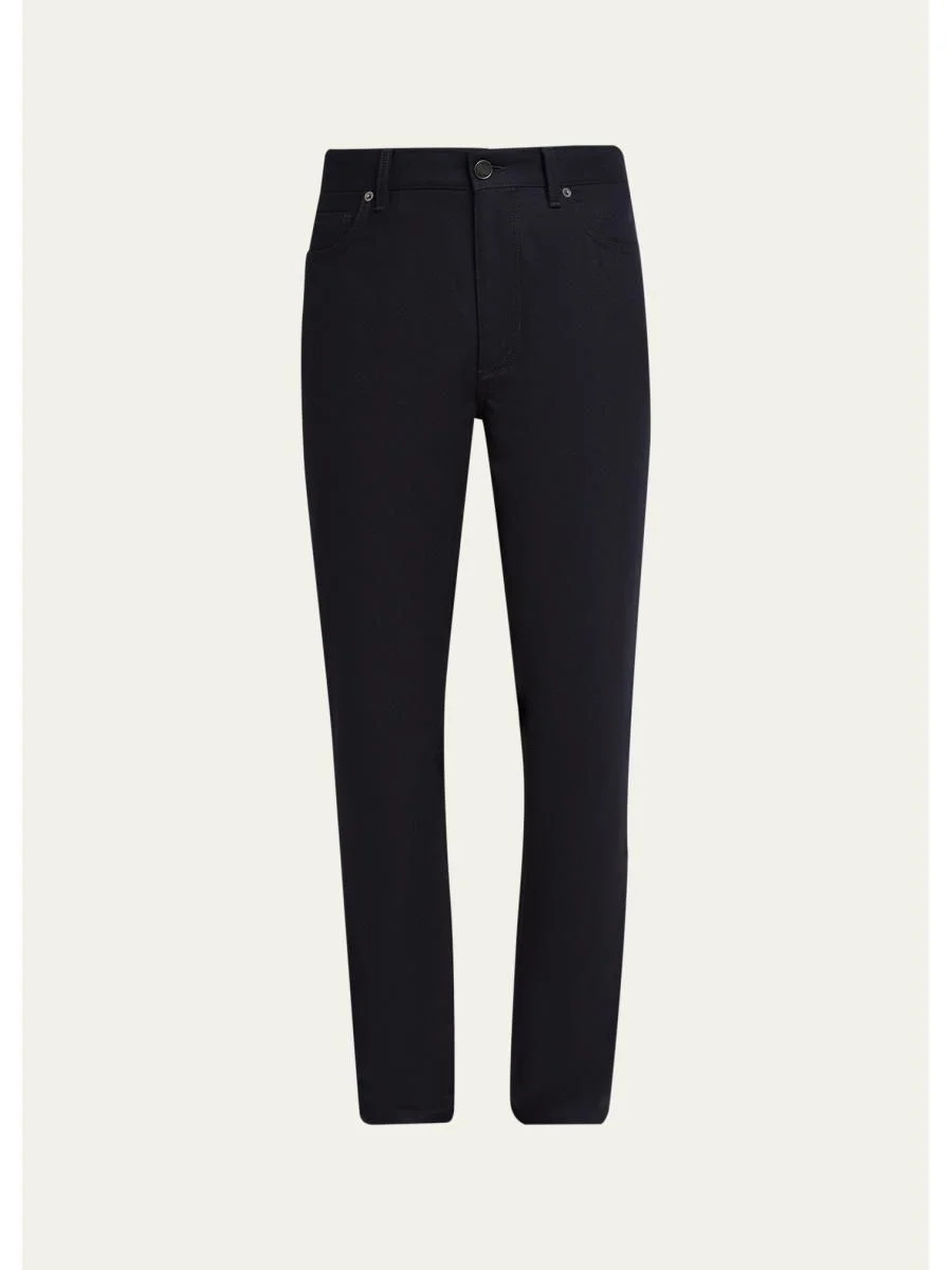 Men's Wool and Cashmere Flannel Five-Pocket Pants - 1