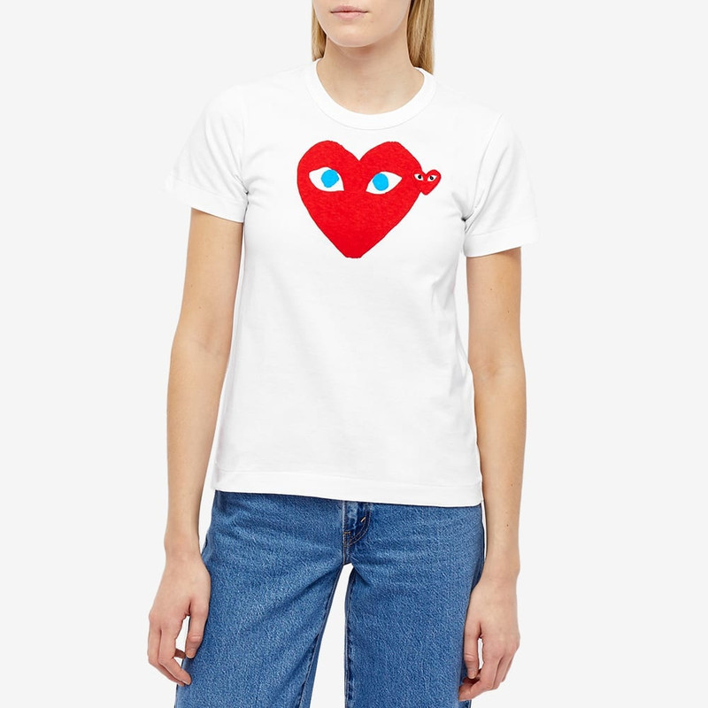Comme des Garçons PLAY Comme des Garçons Play Double Heart Logo T-Shirt outlook