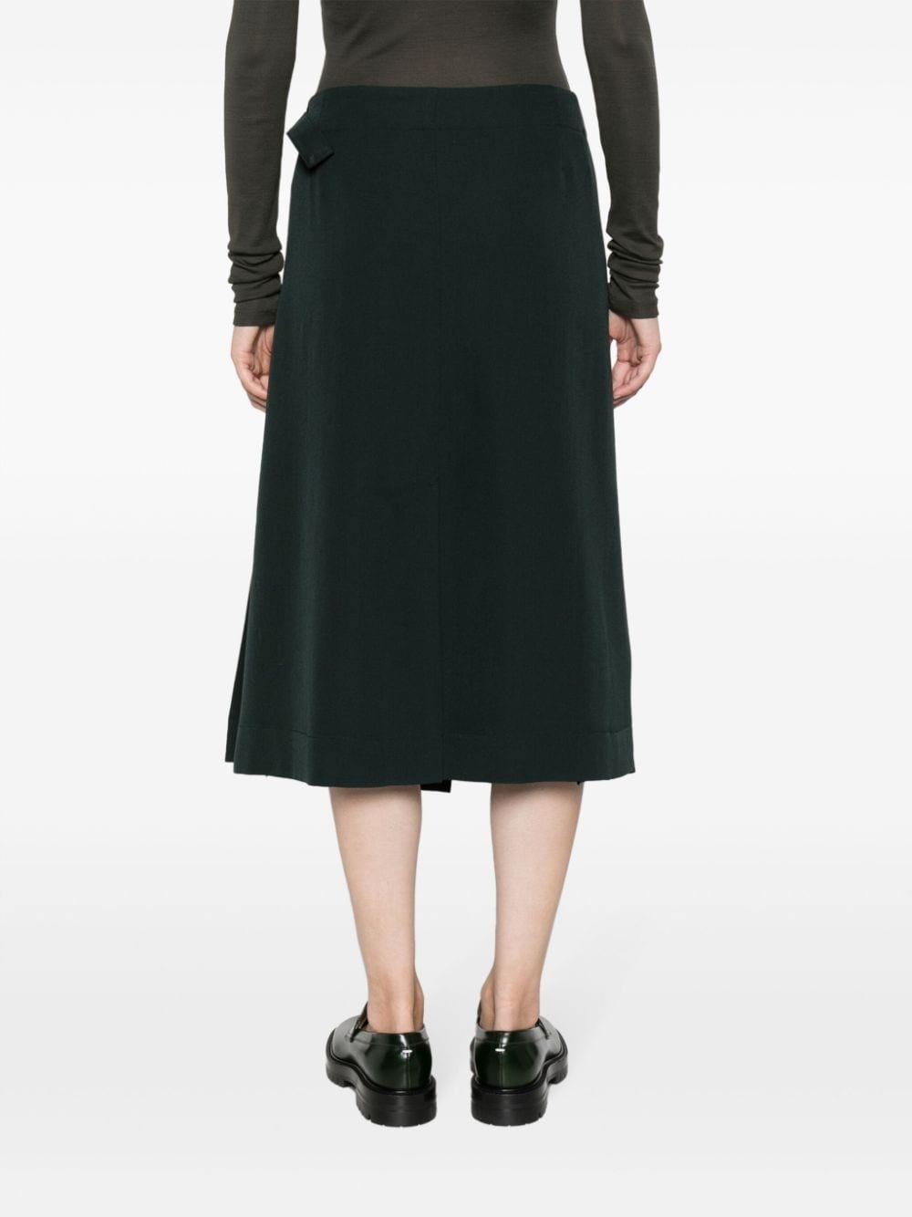 pleated wool wrap skirt - 4