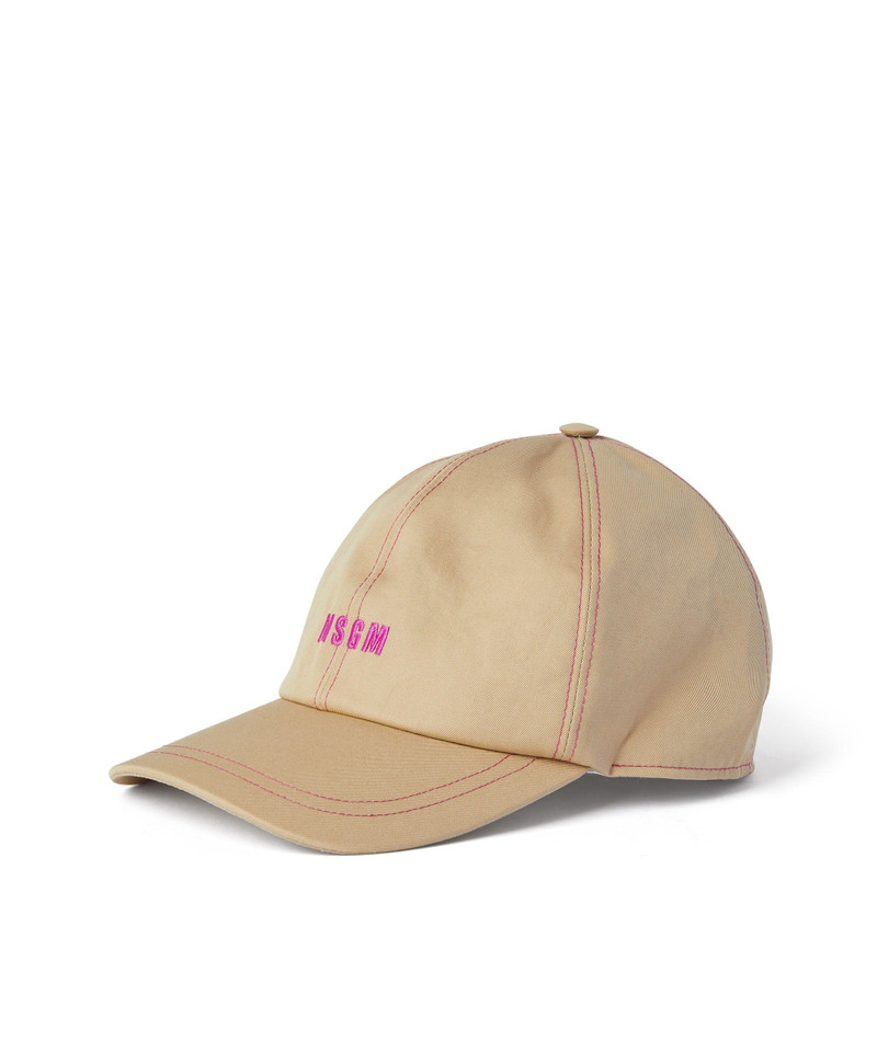Cotton baseball cap with embroidered micro logo 1