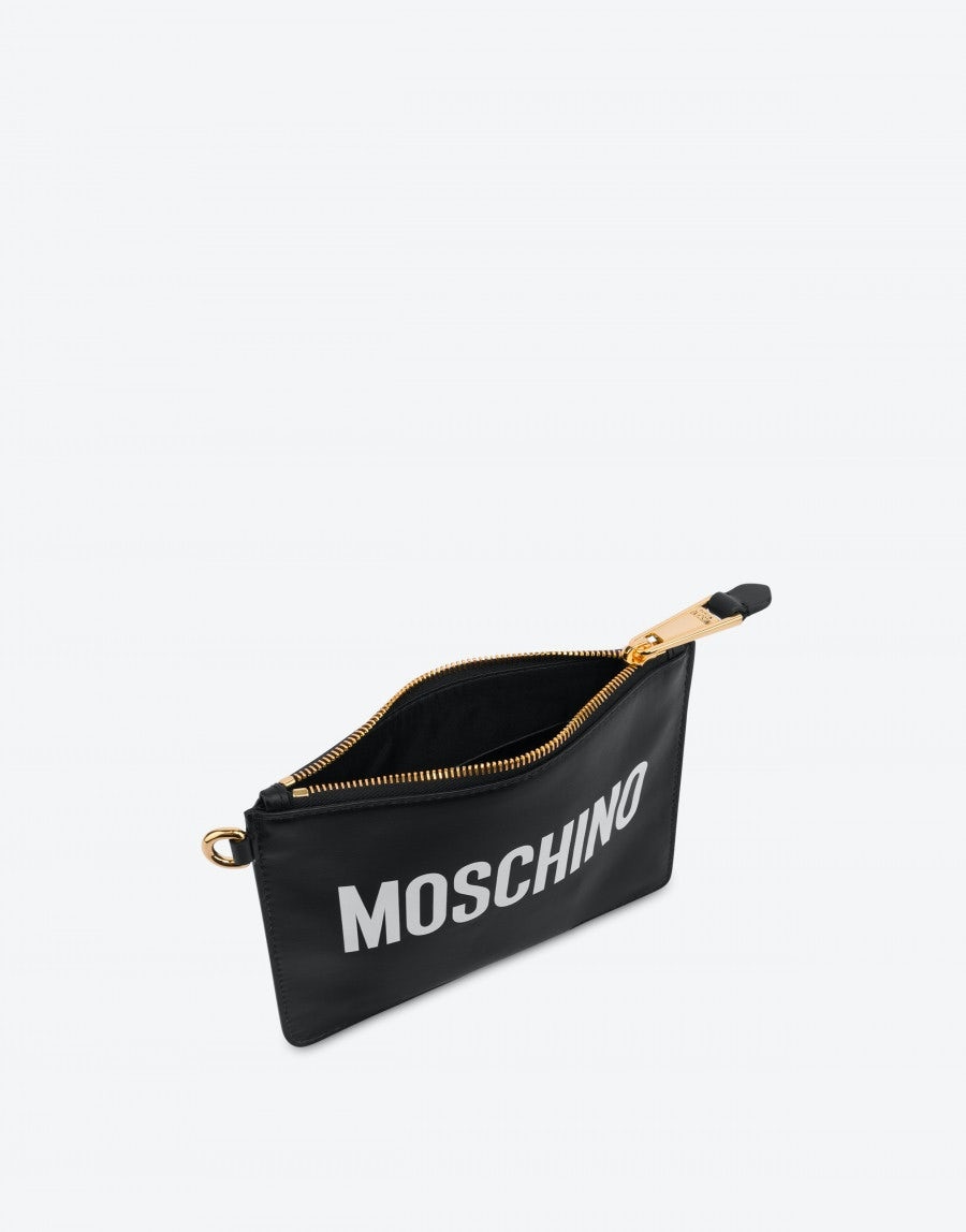 SMALL CALF LEATHER CLUTCH WITH LOGO - 3