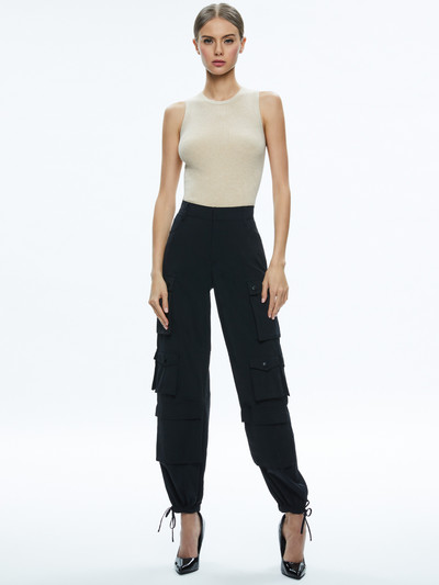 Alice + Olivia OLYMPIA HIGH RISE ANKLE TIE CARGO PANTS outlook