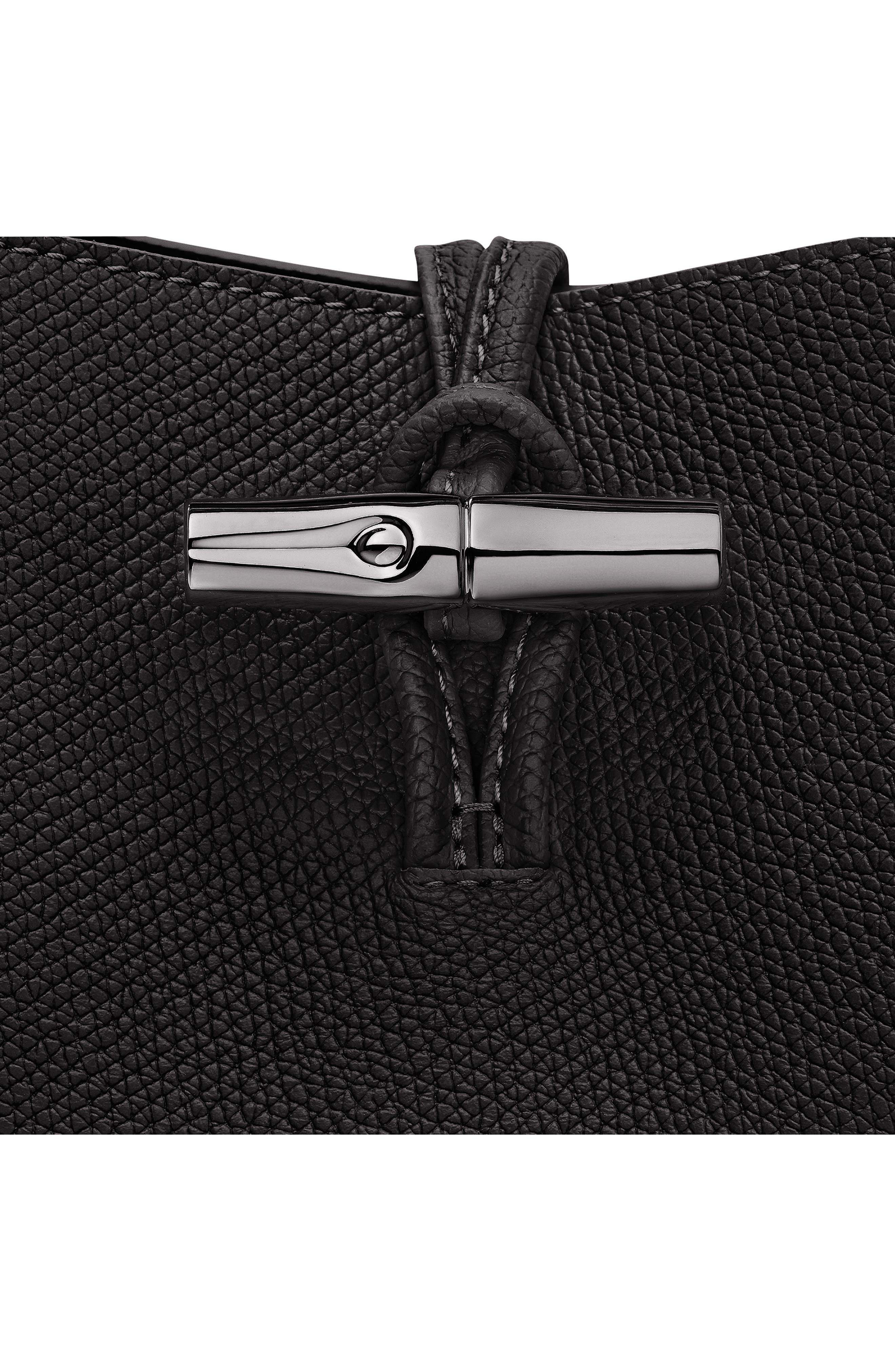 Longchamp Extra Small Le Roseau Leather Bucket Bag in Black at Nordstrom - 3