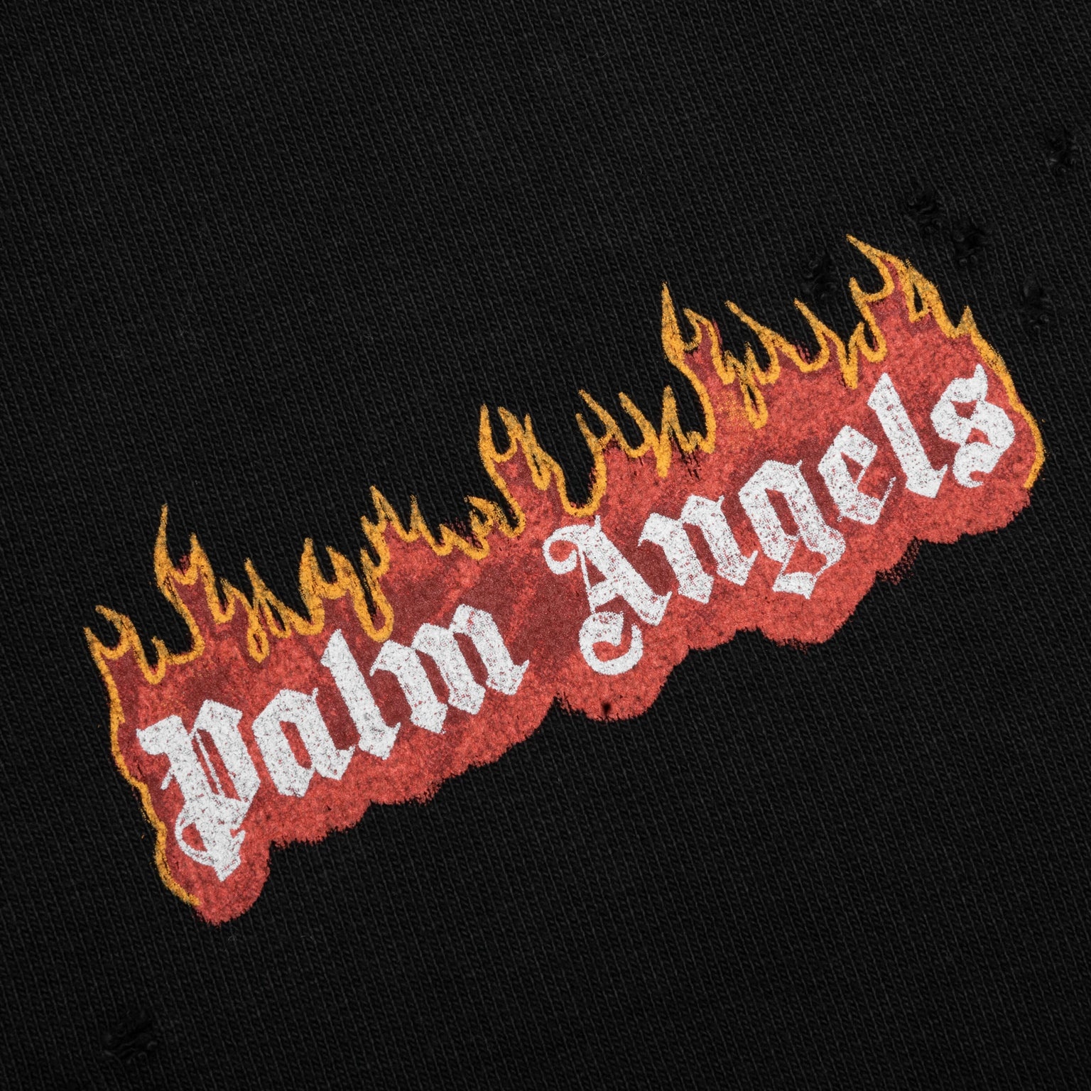 PALM ANGELS GD BURNING LOGO CREWNECK - BLACK/WHITE - 3