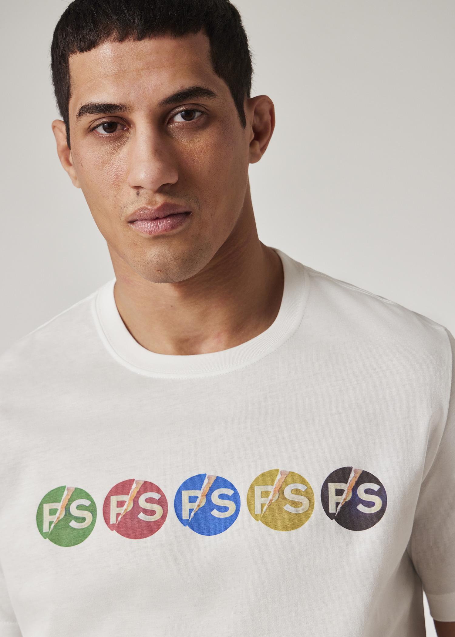 White 'PS Broken Circle' Print T-Shirt - 3