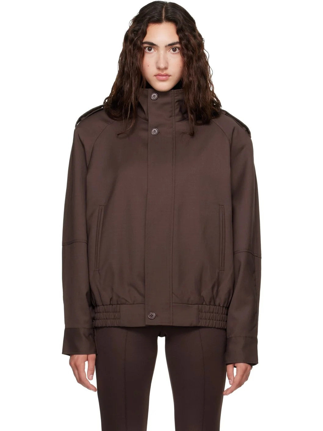 Brown Kelly Padded Bomber Jacket - 1