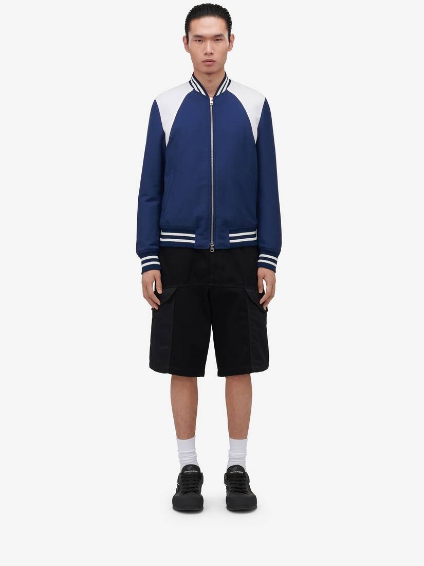 Men's Harness Bomber Jacket in Indigo - 2