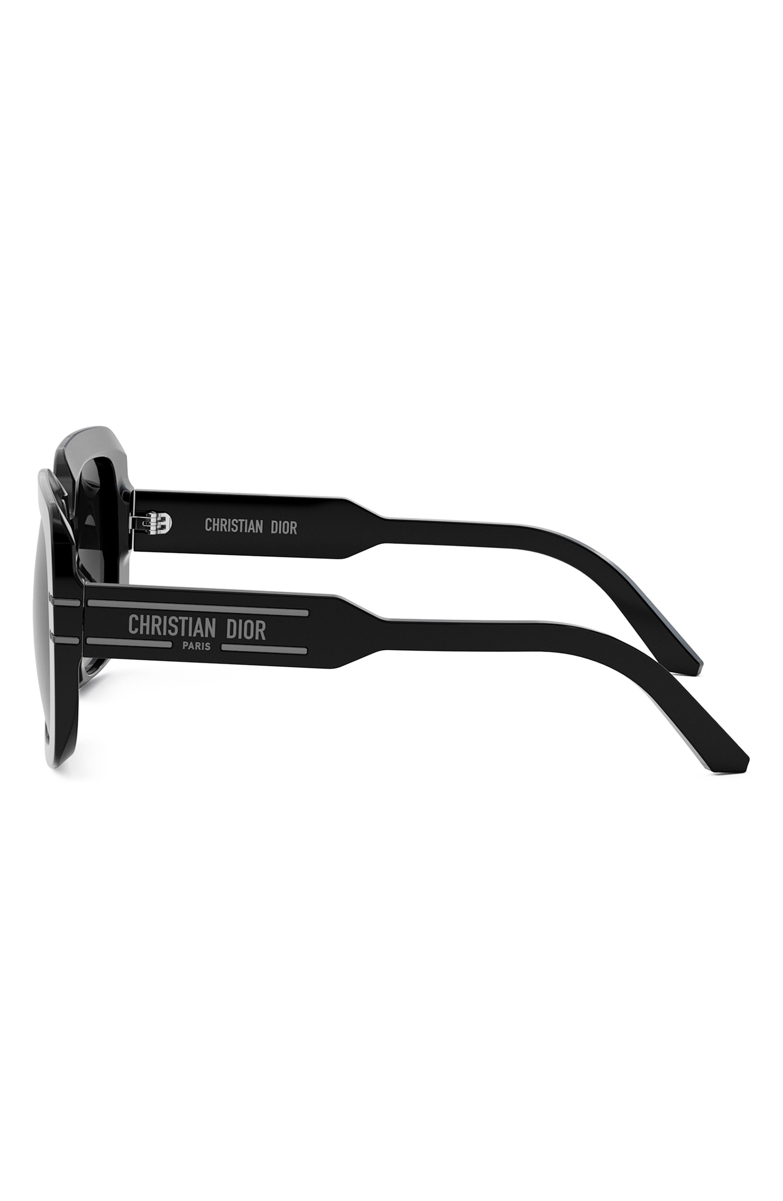 'DiorSignature S11I Gradient Square Sunglasses in Shiny Black /Gradient Smoke at Nordstrom - 2